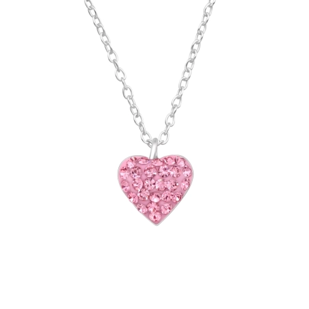 Heart crystal - 925 Sterling Silver Necklaces With Silver Chains