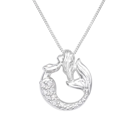 Mermaid - 925 Sterling Silver Necklace with stones