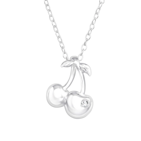 Cherry - 925 Sterling Silver Necklace with stones