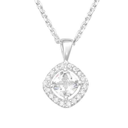 Sparkling - 925 Sterling Silver Necklace with stones