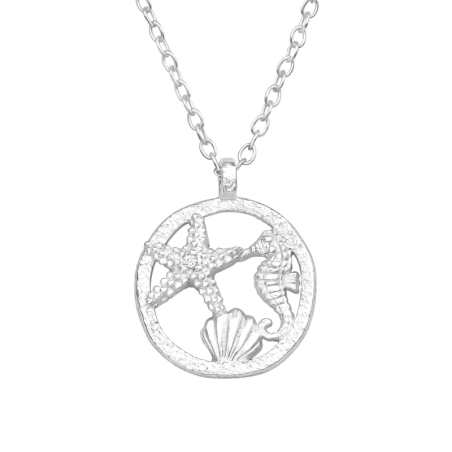 Beach - 925 Sterling Silver Necklace with stones