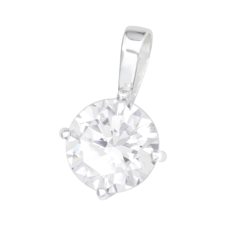 Round Zirconia - 925 Sterling Silver Pendants With Zirconia Stones