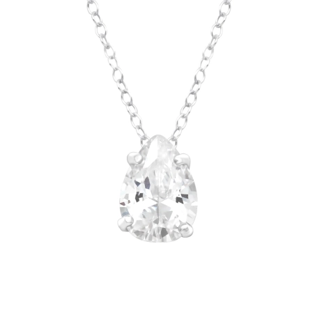 Pear - 925 Sterling Silver Necklace with stones
