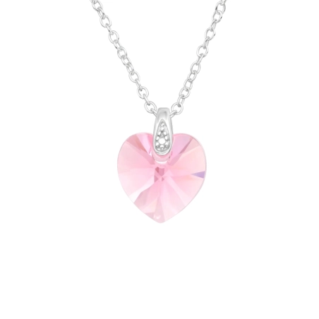 Big crystal Heart With Genuine European Crystals - 925 Sterling Silver Lacrystale Silver Necklaces