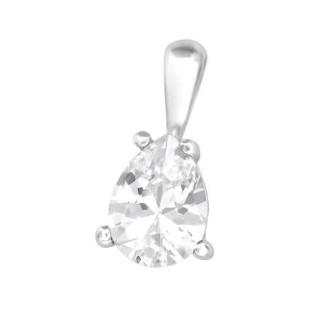 Tear - 925 Sterling Silver Pendants With Zirconia Stones