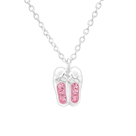 Ballerina Shoes - 925 Sterling Silver Necklaces with silver chains