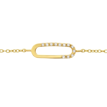 Golden oval - 925 Sterling Silver Bracelets With Silver Chain