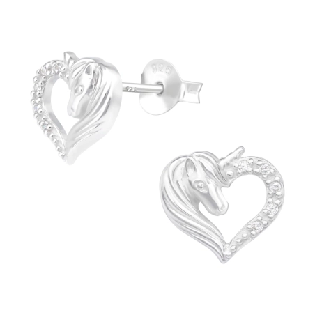 Unicorn Ear Studs with Zirconia stones Jewellery | All4silver