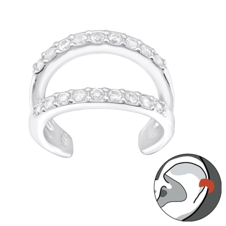 Double Line Ear Cuffs and Ear climbers Jewellery | All4silver