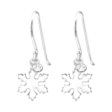 Snowflake Earrings with Crystal stones Jewellery | All4silver