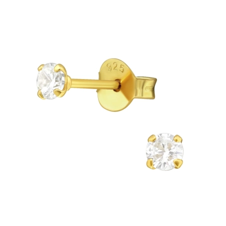 Round 3mm - 925 Sterling Silver Basic Ear Studs