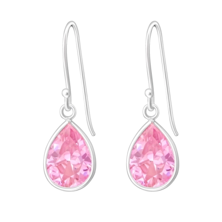 Pear Earrings with Zirconia stones Jewellery | All4silver