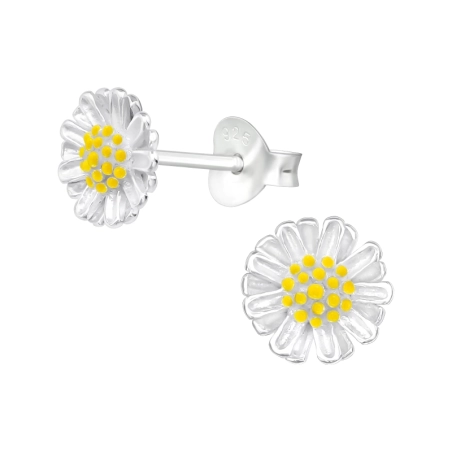 Flower Plain Ear Studs Jewellery | All4silver