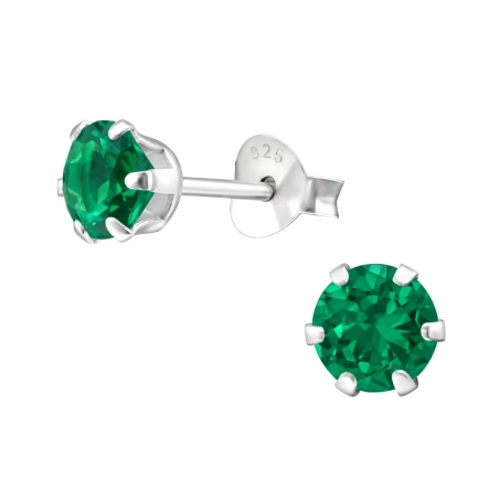 Round 5mm - 925 Sterling Silver Basic Ear Studs