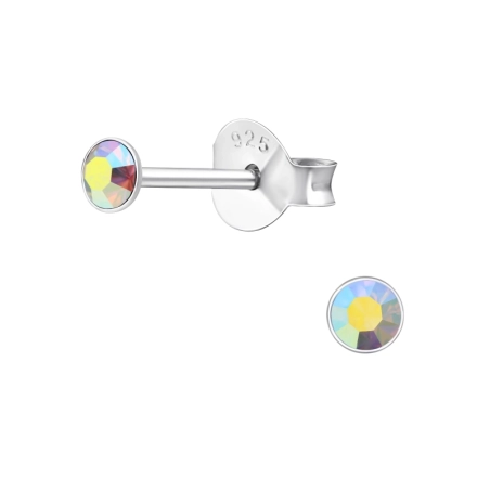 Round 3mm - 925 Sterling Silver Basic Ear Studs