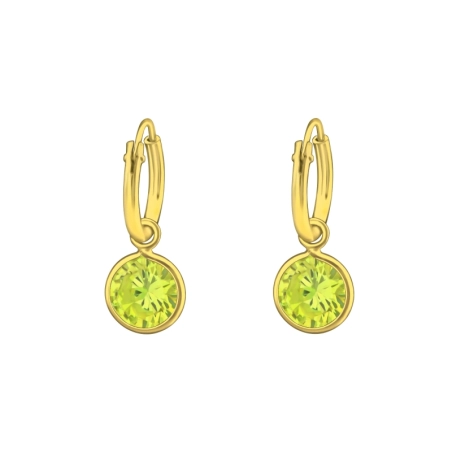 Hanging Round - 925 Sterling Silver Ear Hoops