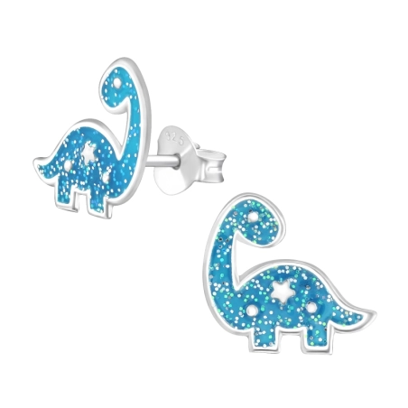 Dinosaur Ear studs with enamel colors Jewellery | All4silver