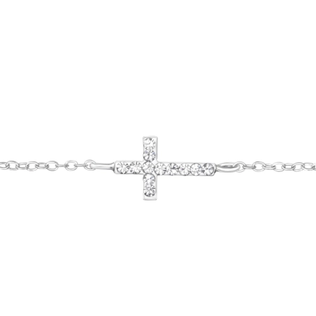 Cross Silver chain bracelet Jewellery | All4silver