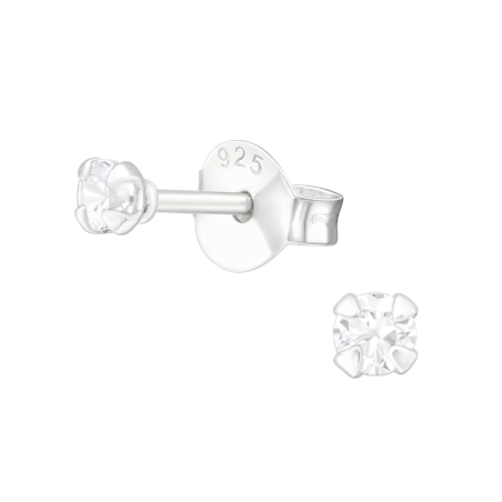 Round 2.5mm Basic Ear Studs Jewellery | All4silver