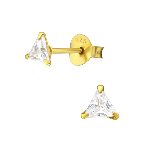 Triangle 4mm Basic Ear Studs Jewellery | All4silver