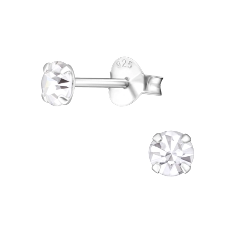 Round 4mm Basic Ear Studs Jewellery | All4silver