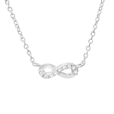 Infinity - 925 Sterling Silver Necklace with stones