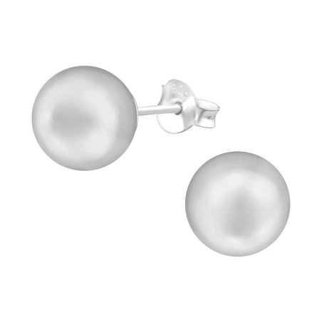 8mm Ear Studs with Pearls Jewellery | All4silver