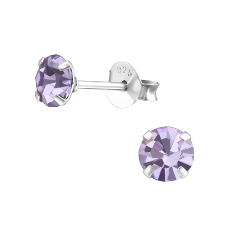 Round 5mm - 925 Sterling Silver Basic Ear Studs