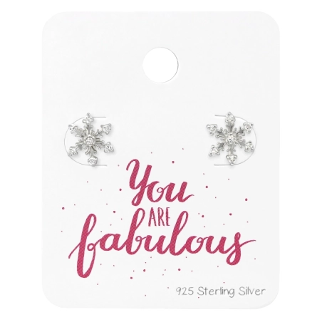 Snowflake Ear Studs - 925 Sterling Silver Jewellery Sets