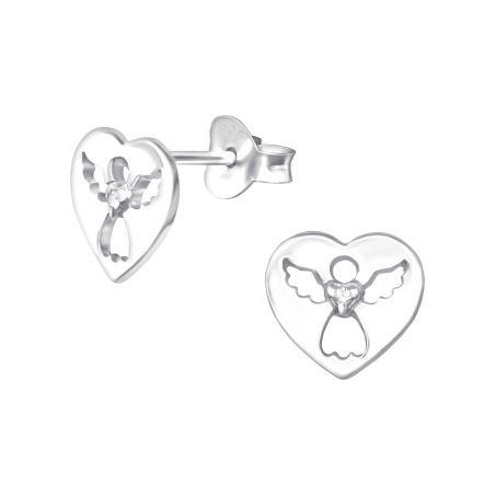 Angel Ear Studs with Zirconia stones Jewellery | All4silver