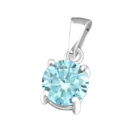 Round 6mm Pendants with Zirconia stones Jewellery | All4silver