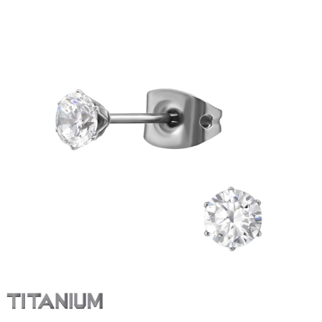 Round 4mm - Titanium Titan Ear Studs