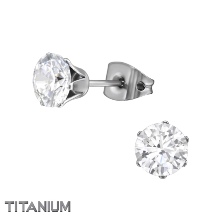 6mm Round Titan Ear Studs Jewellery | All4silver