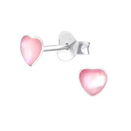 Heart Ear Studs without stones Jewellery | All4silver