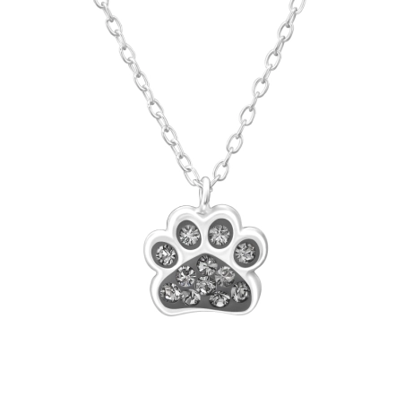 Paw Print Necklaces with silver chains Jewellery | All4silver