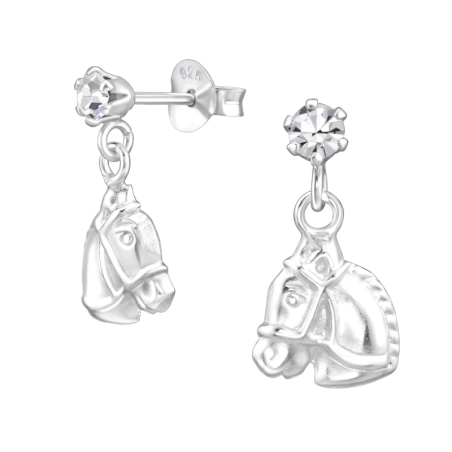 Horse Ear studs with stones Jewellery | All4silver
