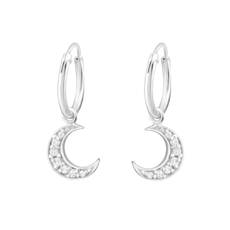 Moon Ear Hoops Jewellery | All4silver