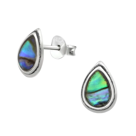 Tear - 925 Sterling Silver Plain Ear Studs