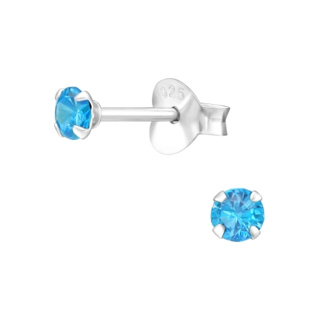 Round 3mm - 925 Sterling Silver Basic Ear Studs