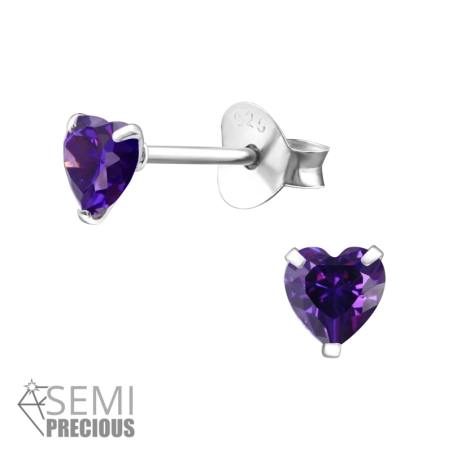 4mm Heart - 925 Sterling Silver Basic Ear Studs