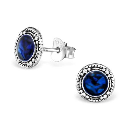 Antique Ear Studs with semi-precious stones Jewellery | All4silver