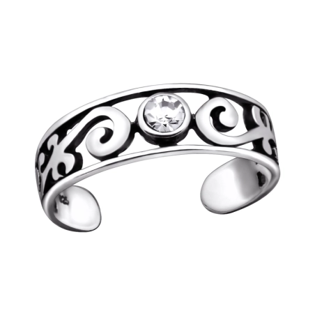 Patterned Toe Rings Jewellery | All4silver