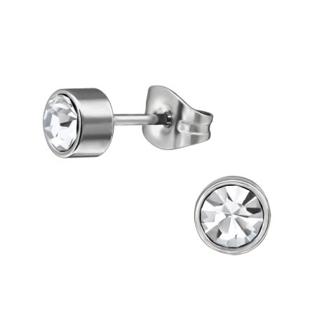 Round Steel Ear Studs Jewellery | All4silver