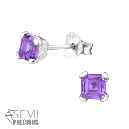 Square Basic Ear Studs Jewellery | All4silver