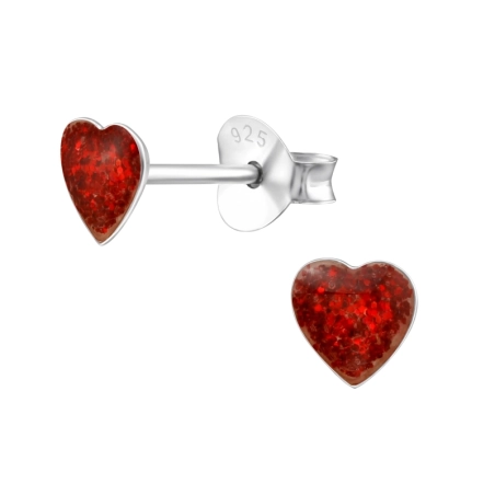 Heart Ear studs with enamel colors Jewellery | All4silver