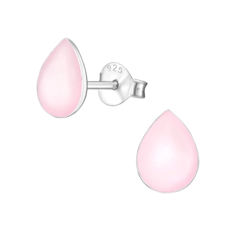 Teardrop Ear Studs with semi-precious stones Jewellery | All4silver