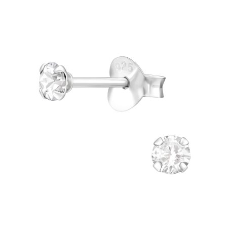 Round Basic Ear Studs Jewellery | All4silver