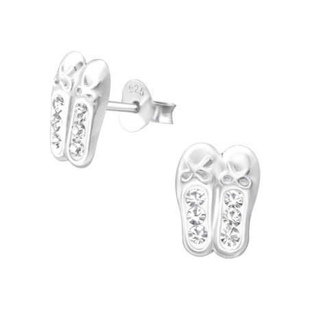 Ballerina Shoes Ear studs with stones Jewellery | All4silver