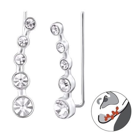 Round Ear Cuffs and Ear climbers Jewellery | All4silver