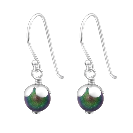 Round   With Genuine European Crystals - 925 Sterling Silver Lacrystale Silver Earrings